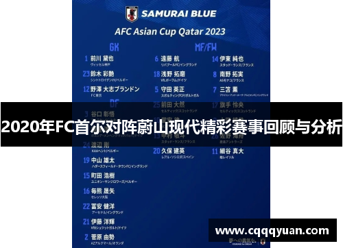 2020年FC首尔对阵蔚山现代精彩赛事回顾与分析
